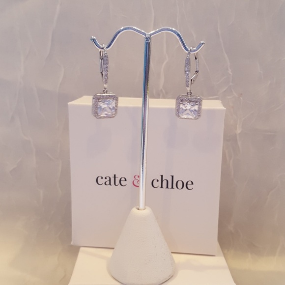 cate and chloe princess cut earrings nib - Picture 3 of 7
